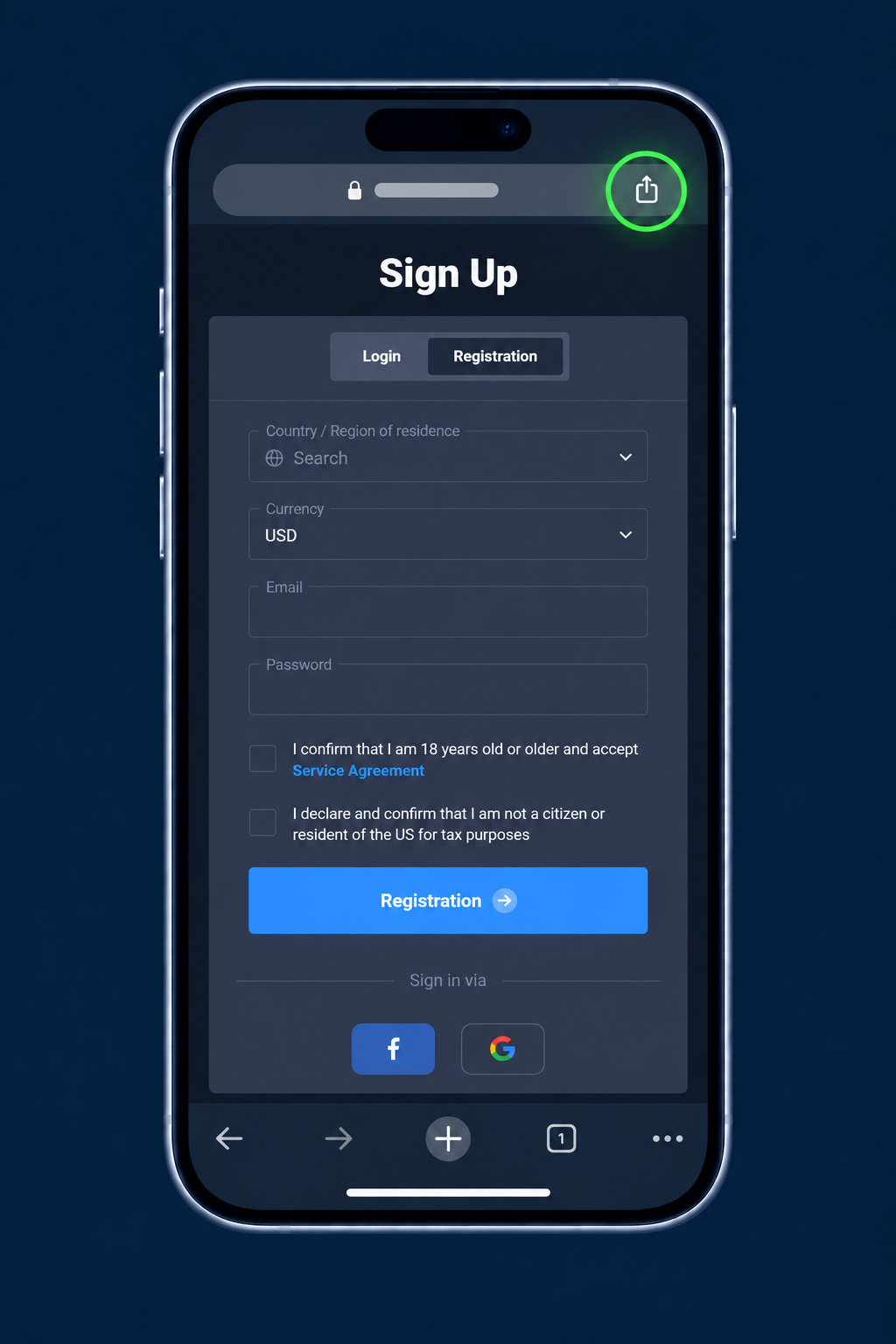 Tap Share · Quotex