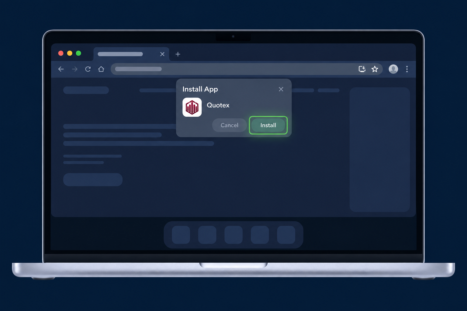Confirm installation · Quotex